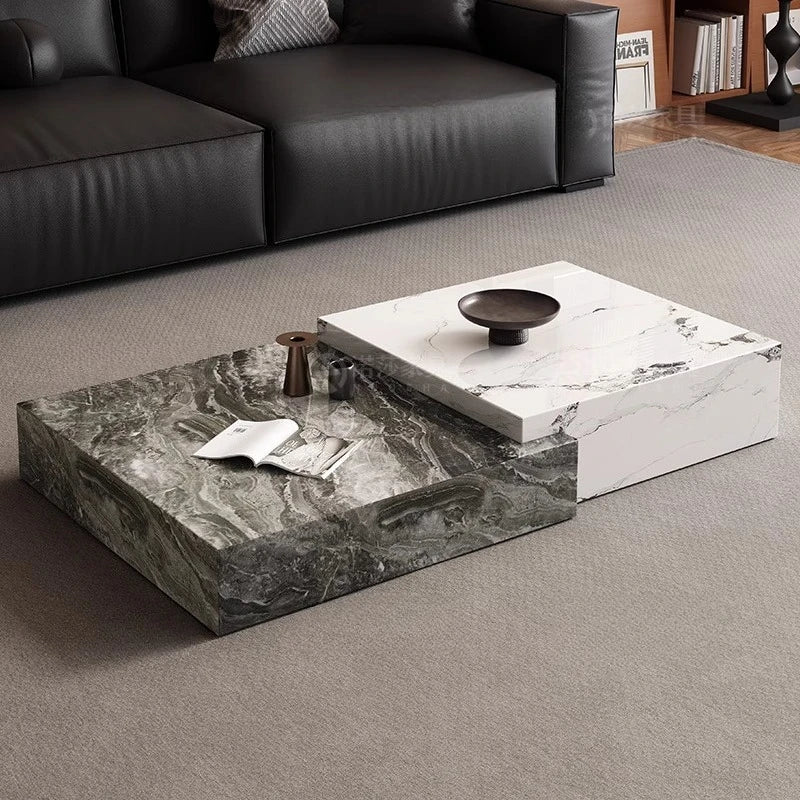 Rock Slab Light Luxury Coffee Table Decoration Aesthetic Unique Italian Side Table Modern Living Room Mesas Bajas Home Furniture - Kimlud
