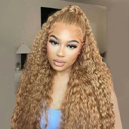 Vietnamese Loose Curly 30 36 Inch Honey Blonde 13x6 HD Lace Front Human Hair Wigs #27 Colored Deep Wave 13x4 Lace Fontal Wig