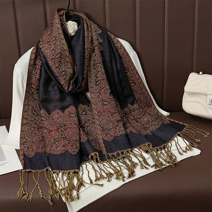 Luxury Brand Autumn Cashmere Pashmina Shawl Lady Wrap Warm Winter Scarves Design Print Female Foulard Cotton Stoles...