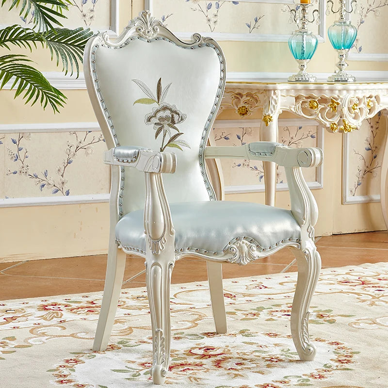 European Solid Wood Dining Chair Princess Lazy Throne Luxury Lounge Chair Fashion Butterfly Ergonomic Muebles Entrance Furniture - Kimlud