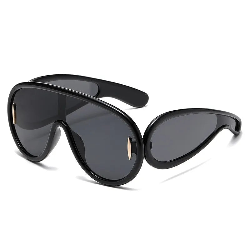 Sports Punk Oversized Sunglasses Steampunk Y2K Women Men Personality Sun Glasses Ladies 2023 Luxury Brand Eyewear Goggle UV400 - Kimlud