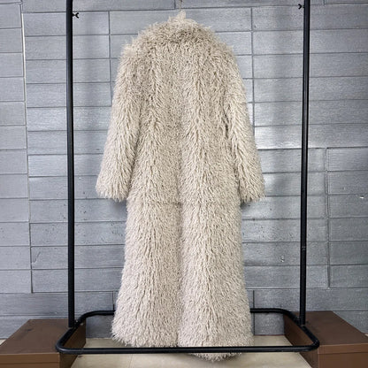 2025 Winter New Colorful Women's Furry Coat Rose Pink Faux Fur Coat Suit Collar Autumn Winter Thick Cardigan Long...