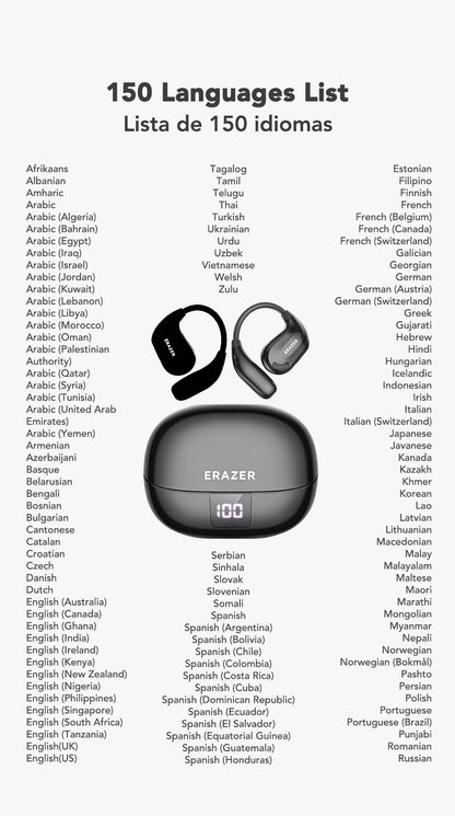 ERAZER XT66PRO Bluetooth Earphones ASMR Headsets DIY APP AI Translator Earbuds Wireless Headphones 13 Hours long life Display - Kimlud