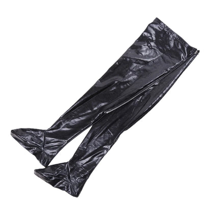 XXL Plus Size PVC Leather Thigh High Stockings Back Zipper Silicone Hold Up Party Club Medias Women Pole Dance Motorcycle Outfit