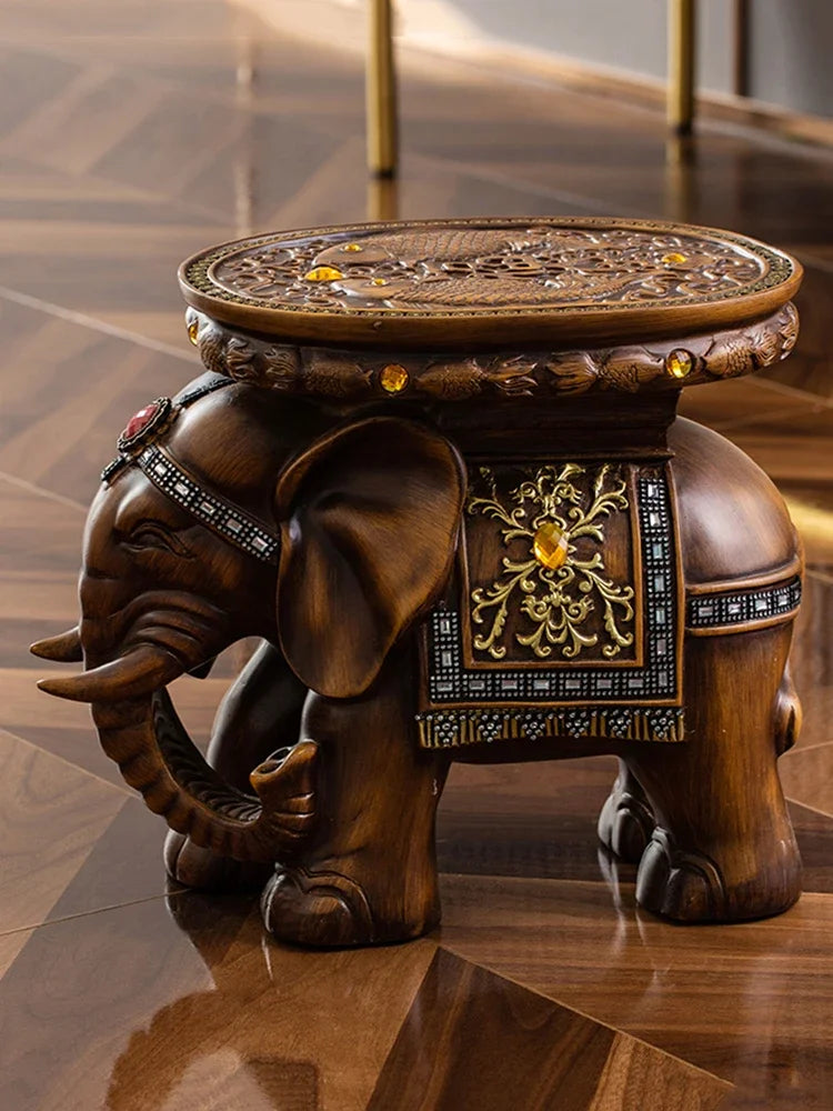 Creative Elephant Stool,Statue Resin Furniture,Luxury Living Room,Entrance Shoe Changing Stools,Floor Decoration...
