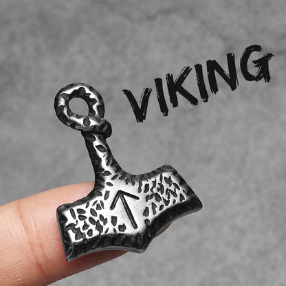 Retro Unique Thor's Hammer Men Necklaces With Pendant Stainless Steel Jewelry For Male Women Punk Hip Hop Accessories Gifts