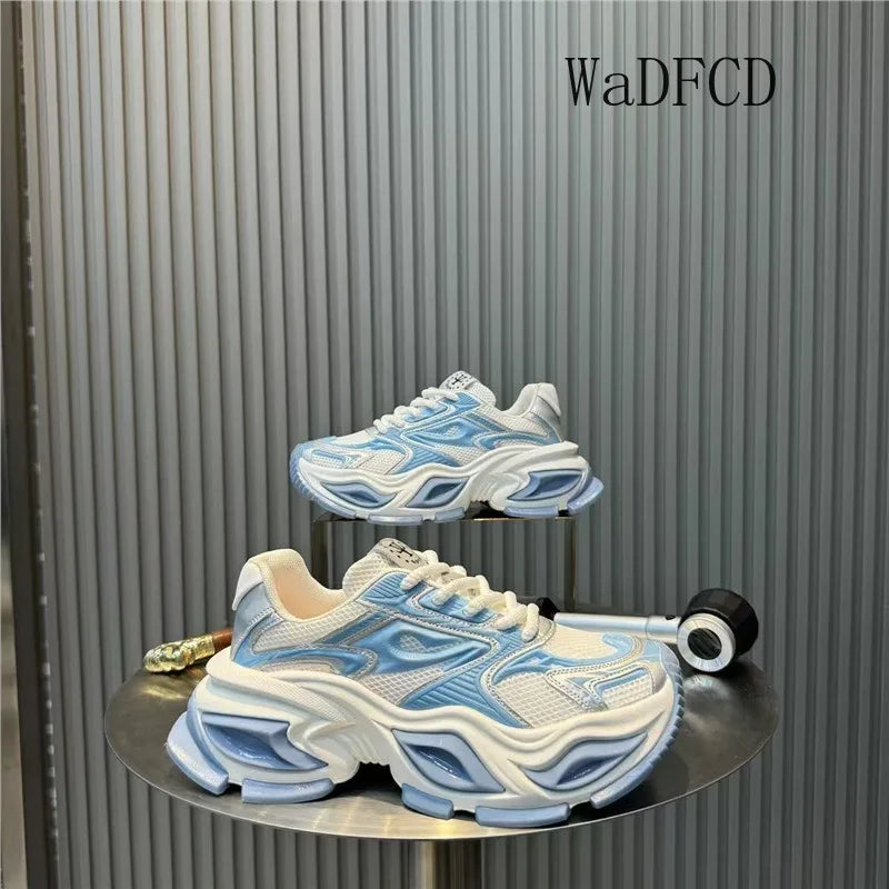 Chunky Sneaker Men Original Designer Breathable Sport Shoes Fashion Casual Leather Fabric Height Increased Platform Tennis Shoes