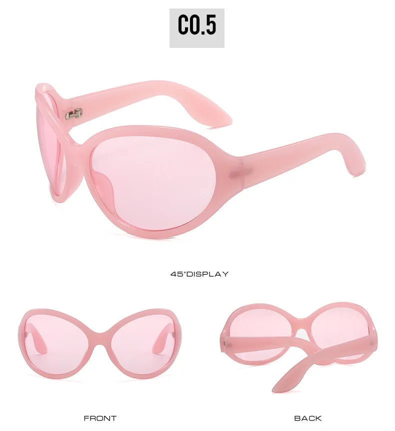 Oversized Punk Oval Sunglasses Y2K Unique Women Men Trend Goggle Sports Sun Glasses Lady Luxury Brand Designer New...