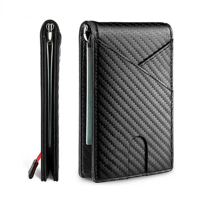 Rfid Carbon Fiber Men Wallets Card Holder Slim Thin Pocket Man Magsafe Wallets Money Bags Business Black Male Purse Walet 2023