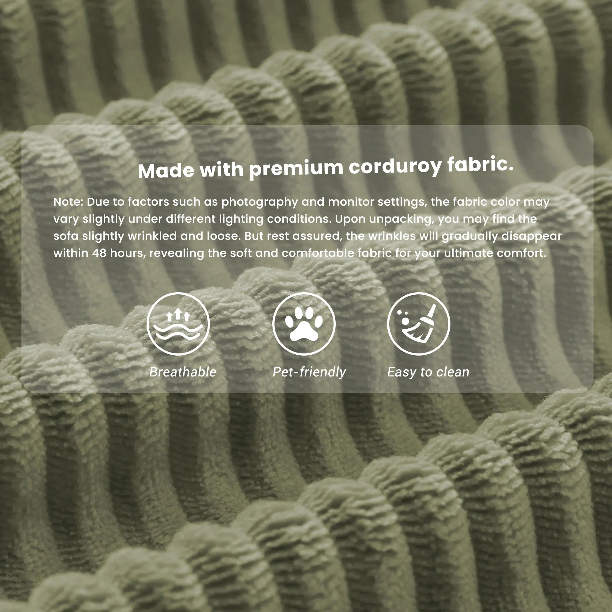 79’’ Folding Convertible Sofa Bed Corduroy Upholstered Boneless Couch, Loveseat Sleeper Floor Sofa for Living Room Bedroom - Kimlud