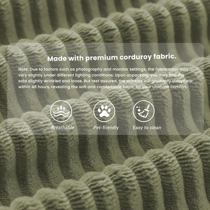 79’’ Folding Convertible Sofa Bed Corduroy Upholstered Boneless Couch, Loveseat Sleeper Floor Sofa for Living Room Bedroom - Kimlud