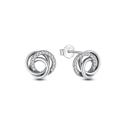 Original 925 Sterling Silver Earrings 2026 Stud Hoop Crystal Earings For Women Rose Gold Crown Heart Infinity Bee Earing...