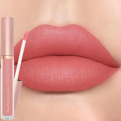 12 Colors Matte Velvet Sexy Lip Gloss Waterproof Long-Lasting Non-stick Cup Lip Glaze Nude Liquid Lipstick Lips Makeup Cosmetics