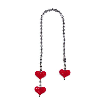 HERLOOK Y2K Bohemian Bag Charm for Women Red Heart Colorful Beads Chakra Energy Healing Pendant Fashion Jewelry Gift...