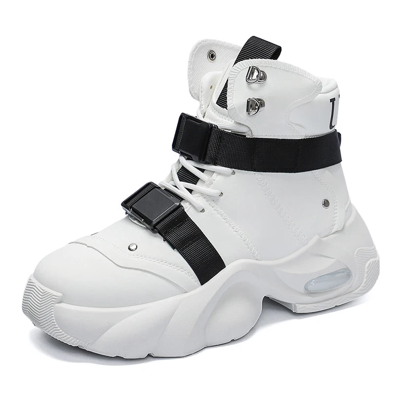 Fashion Platform Sneaker for Men Cool High Top Men Boot Designer Shoes Men Motorcycle Boot Outdoor Wear-resistant Workwear Boots