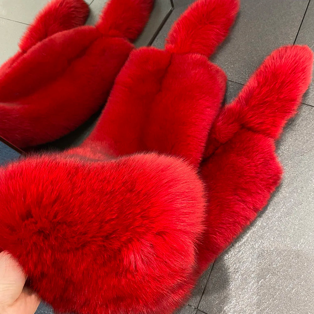 YOLOAgain 2025 Winter Warm Luxury Real Fox Fur Scarf Women Natural Fox Fur Scarf Shawl Female