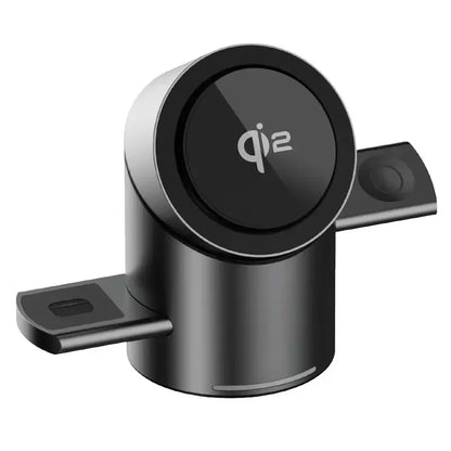 New Truly Qi2 3 In 1 Magsafe Magnetic Touch Button Wireless Charger For Android iPhone iWatch Airpods Fast Charging Dock Station