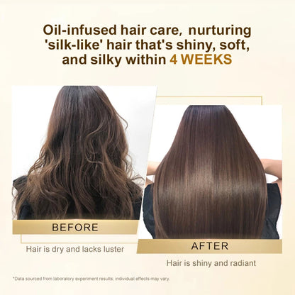 PURC 24K Gold Nourishing Hair Oil Smoothing Repair Damaged Frizz Hair Professional Hair Care Products for Women