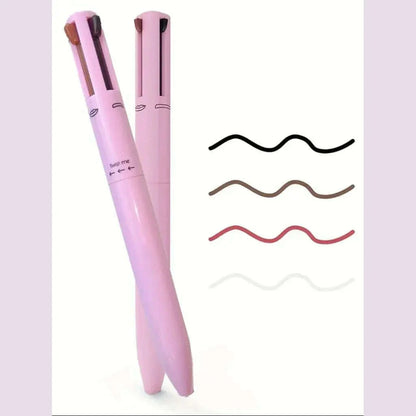 4-in-1 multi-functional lip liner, eyeliner and eyebrow pencil 4-color set