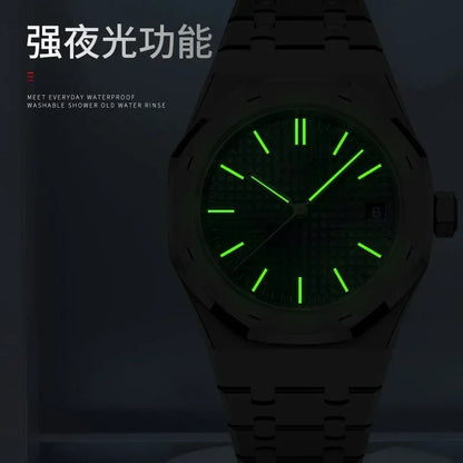 Men's Watch Men's Hollow Waterproof Luminous Calendar Double Butterfly Button Tiktok Luxury Watch Numberless Watch for Men