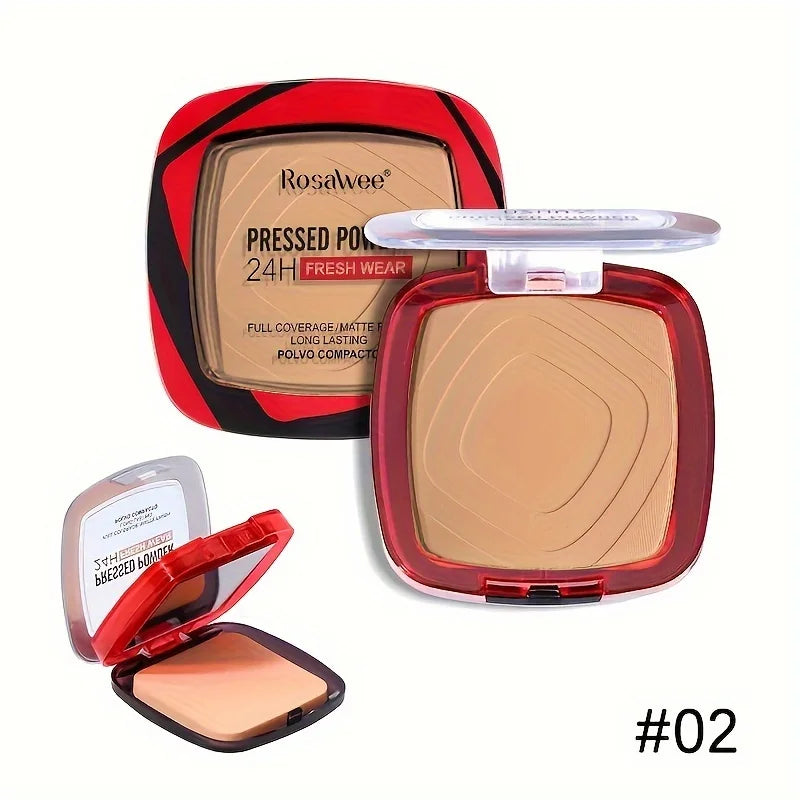 Matte Full Coverage Pressed Powder Foundation With Puff Applicator, 24H Fresh Wear Matte Weightless Finishing Powder...