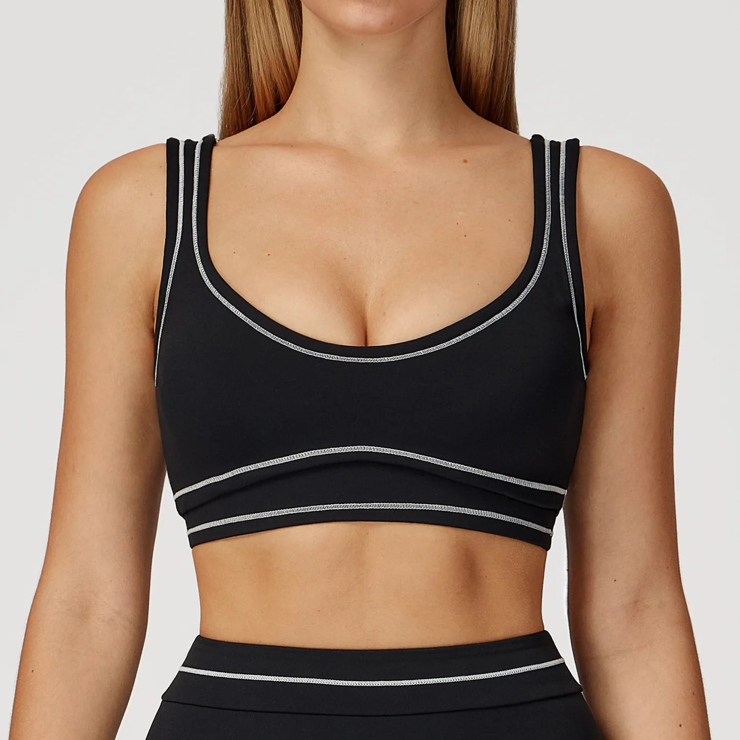 Breathable Yoga Bra Color Contrast Sports Bra Shockproof Gym Fitness Underwear High Strength Workout Top Female Sports...