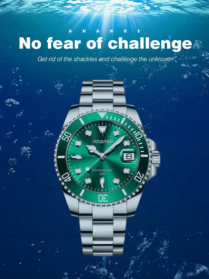 2025 New Men Luxury Sports Watches Quartz Wristwatches Waterproof Stainless Steel Strap Luminous Auto Date Casual Dress Watch