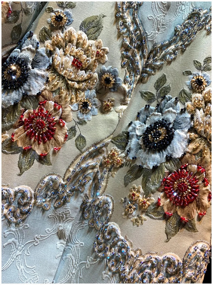 Vintage Embroidery Heavy Rhinestone Trench Coat for Women 2024 Spring Autumn New Fashion Luxury Long Sleeve Elegant Loose Coats