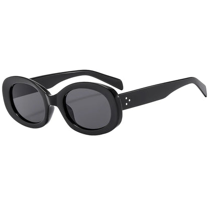 Versatile Fashion Sunglasses New Oval Frame Sun Glasses Retro Small Frame Eyeglasses Y2K Street Photo Glasses Female - Kimlud