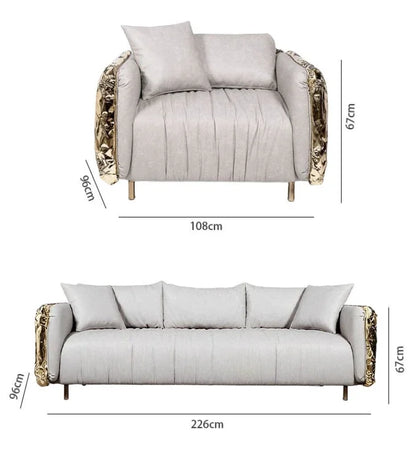 A Modern Style Light Luxury Leather Sectional Sofa Set Reclining Apartment Villa Living Room Furniture | Kimlud Office...