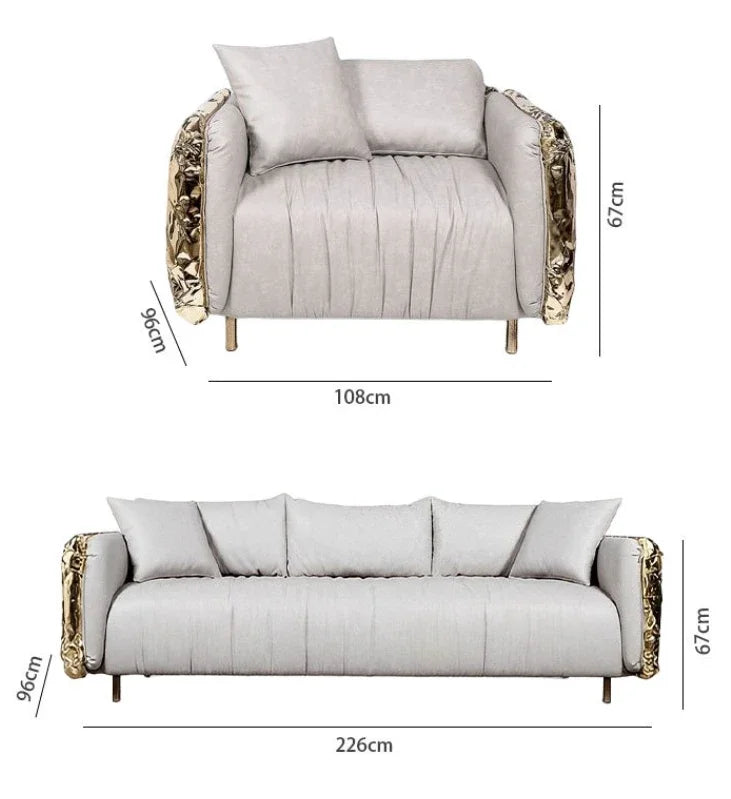 A Modern Style Light Luxury Leather Sectional Sofa Set Reclining Apartment Villa Living Room Furniture | Kimlud Office...