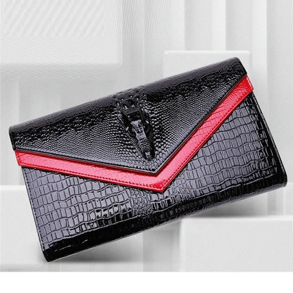 Alligator Pattern Women Cow Leather Clutch Bag Patchwork Crocodile Ladies Cowhide Shoulder or Crossbody Bags | Kimlud...