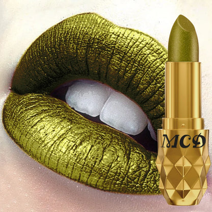 5 colors pearlescent metallic lipstick bold& intense glitter shinny lip tint  long lasting lip senior matte lip makeup gifts