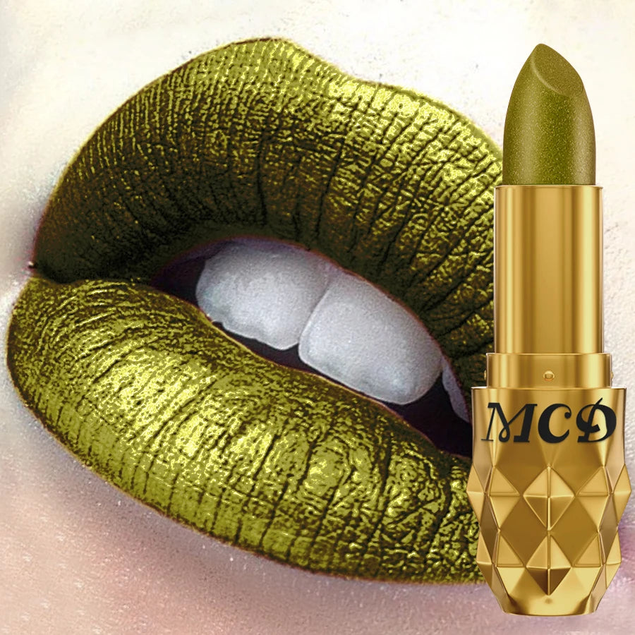 5 colors pearlescent metallic lipstick bold& intense glitter shinny lip tint  long lasting lip senior matte lip makeup gifts