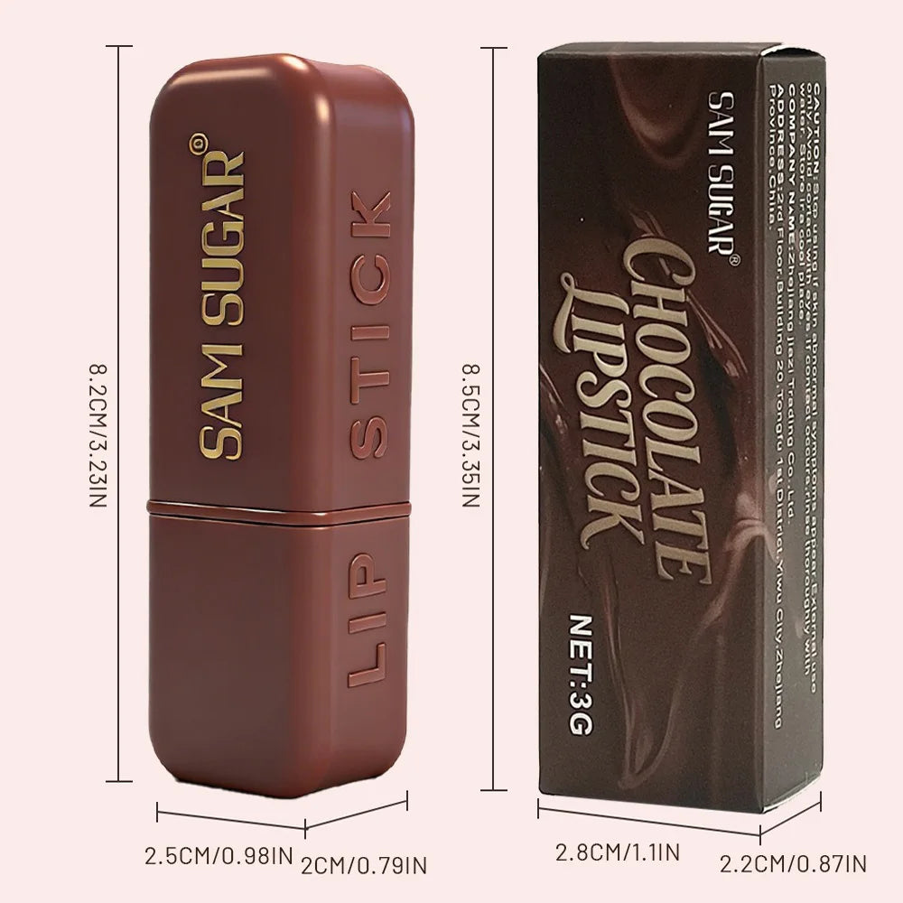 1PC Professional Lipstick Waterproof Lips Makeup Long Lasting Pigment Chocolate Brown Red Lipsticks Velvet Matte Tint...