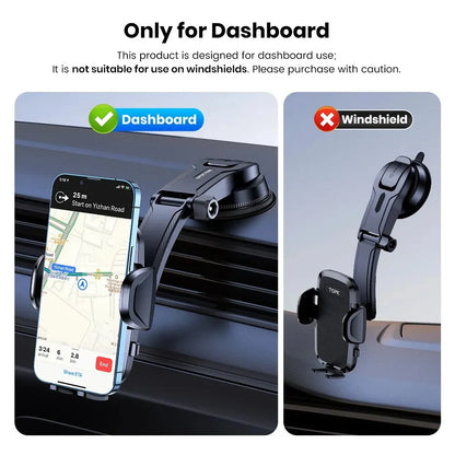 TOPK Car Phone Holder Mount 2-IN-1 Handsfree Stand Phone Holder for Dashboard & Air Vent Compatible with iPhone Samsung...