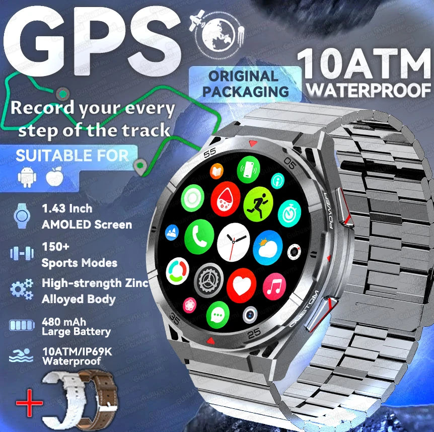 2025 New for HUAWEI Original Premium GPS SmartWatch Ultra HD AMOLED Display Built-in GPS BT Call 10ATM Waterproof Smart Bracelet