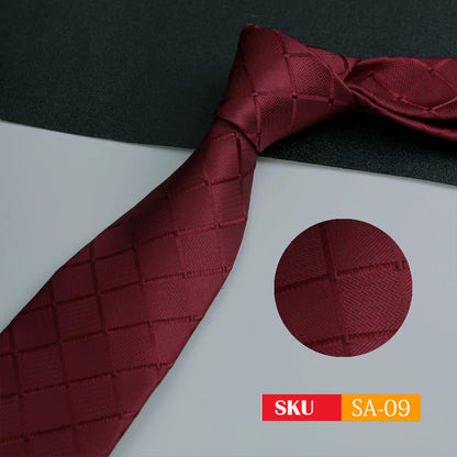 Luxury 8CM Mens Ties Necktie Solid Twill Stripes Plaids Ties For Man Groom Neck Tie For Business Party