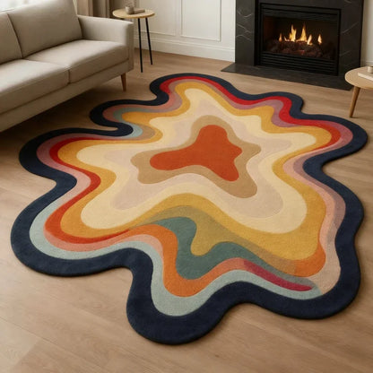 VIKAMA Dopamine Abstract Plush Rug Soft And Comfortable Irregular Shaped Rug For Living Rooms And Bedrooms Home Decoration - Kimlud