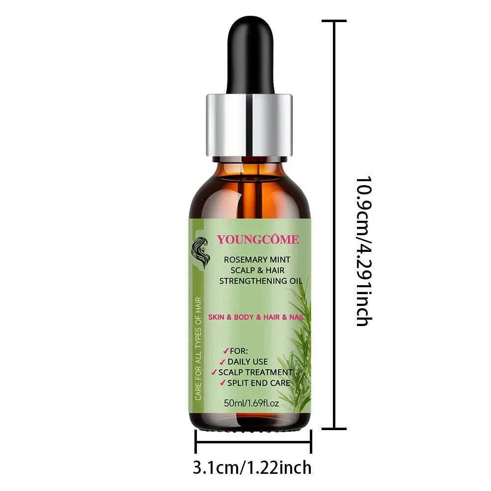 Rosemary Mint Scalp Hair Strengthening Oil,Deep Hydration,Repairs Damage，Enhances Shine，Promotes Growth，Smooths & Detangles