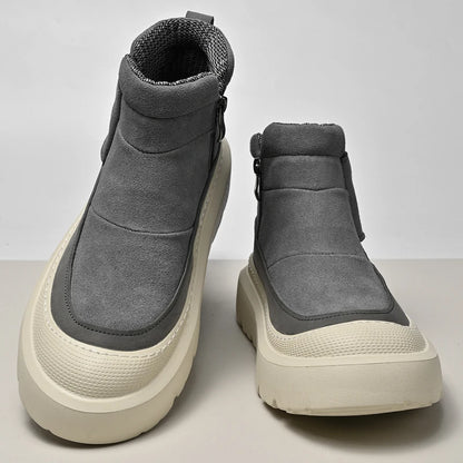 Vintage Classic PU Leather Ankle Boots for Men Outdoor Male Treking Footwear Non-Slip Hiking Basic Boots Leisure Walk Mens Botas