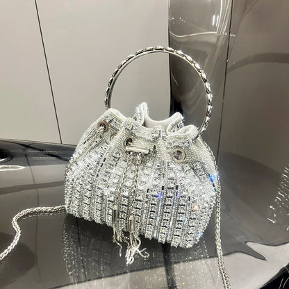 luxury Designer purses and handbags bags for women bucket clutch purse evening banquet bag Crystal rhinestone shoulder bag