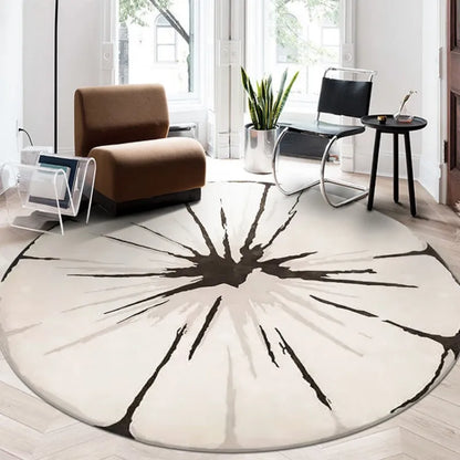 Home Thicken Non-slip Mat Modern Minimalist Carpets for Living Room Fluffy Soft Bedroom Decor Stripe Carpet Large Area Round Rug - Kimlud