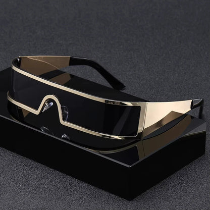 High-end Cyberpunk Style Men's Glasses, Fashionable Design with Future Tech Narrow Frames, Suitable for Parties and...