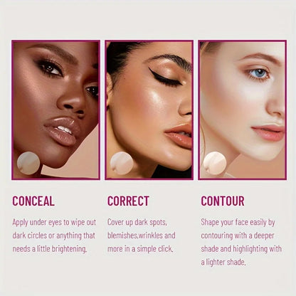New Sponge Head Concealer for Dark Circles Freckles Acne Pigmentation and Blemishes Long Lasting Moisturizing Liquid Foundation - Kimlud