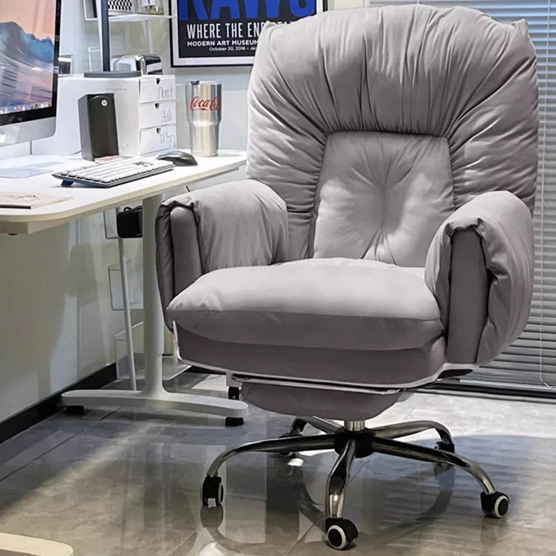 Relaxing Save Space Office Chair Minimalism Wheels Rolling Footrest Lightweight Office Chair Backrest Mobilya Library Furniture - Kimlud