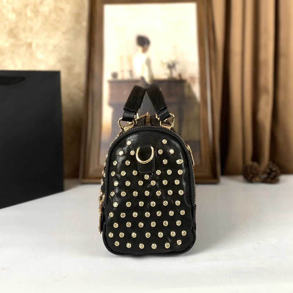 Women's High-End Fashion Trend Diamond Studded Punk Style Crossbody Handbag Large Capacity for Commuting | Kimlud Premium Bag