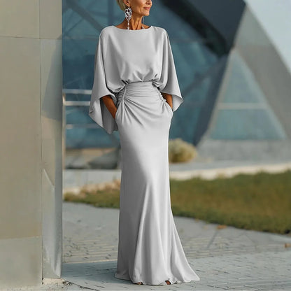 Elegant Backless Long Dresses For Women Summer 2026 Fashion Long Sleeve Ruffless Slim Maxi Dress Casual