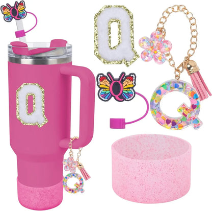 Accessories for Stanley Cup 40oz 30oz Letter Charms for Handle Silicone Boot,Straw Cover Topper & Sticker Charms