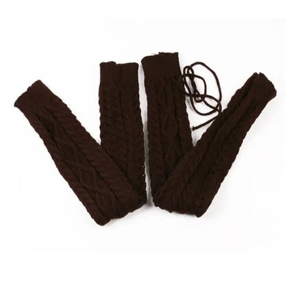 Womens Leg Warmers Boots Gaiter Winter Ankle Warm Thermal Ladies Wool Above Knee High Socks Knitted Female Y2k Accessory Gothic